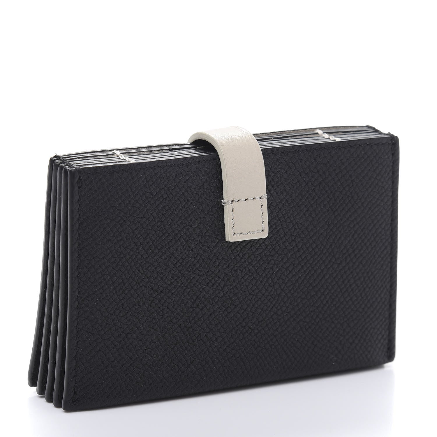 Celine Grained Shiny Calfskin Accordion Card Holder Black Chalk 3 of 8