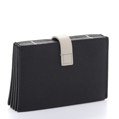 Celine Grained Shiny Calfskin Accordion Card Holder Black Chalk 3 of 8