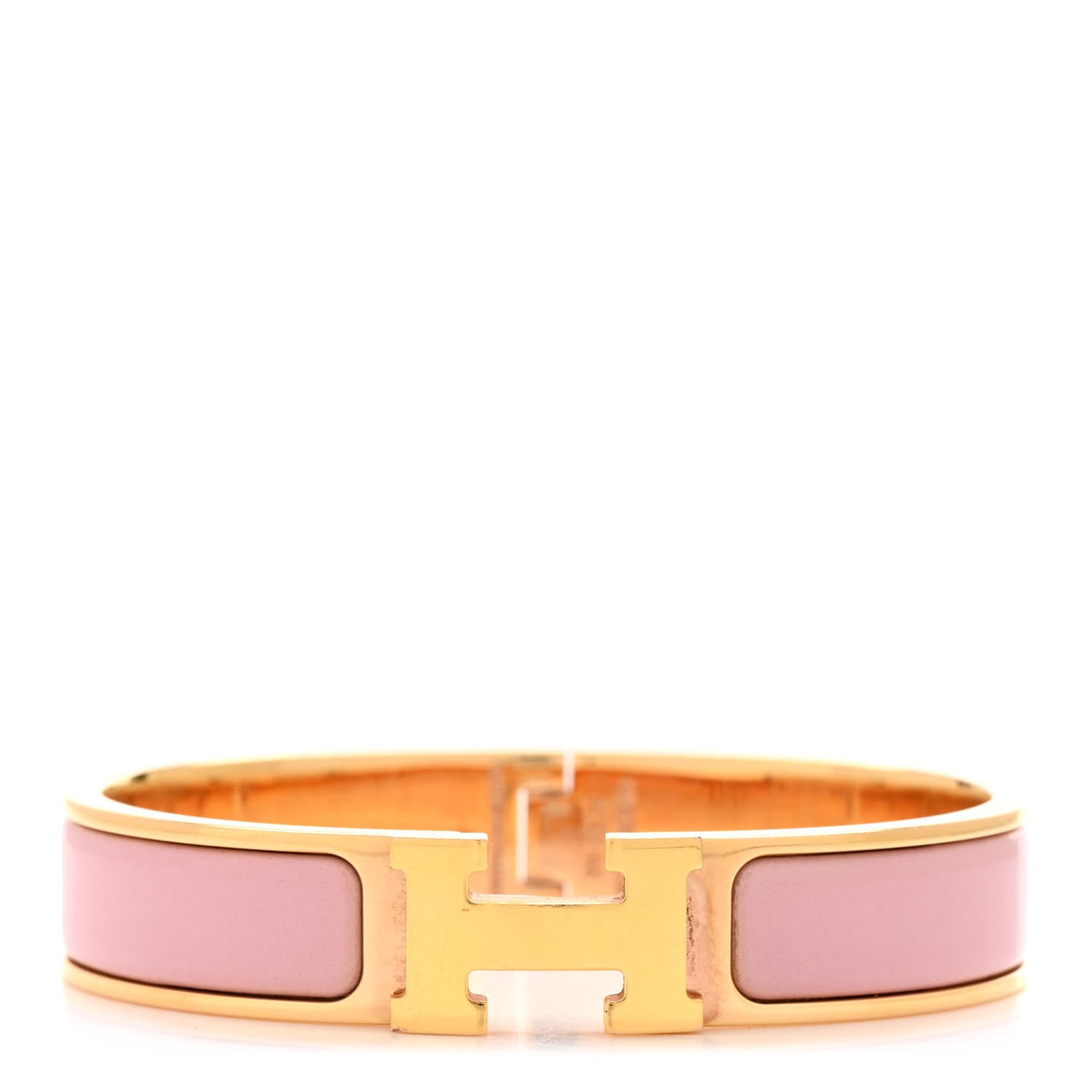 Enamel Narrow Clic Clac H Bracelet PM Rose Nacarat
