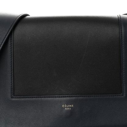 Celine Shiny Smooth Calfskin Medium Frame Shoulder Bag Black Navy 8 of 12