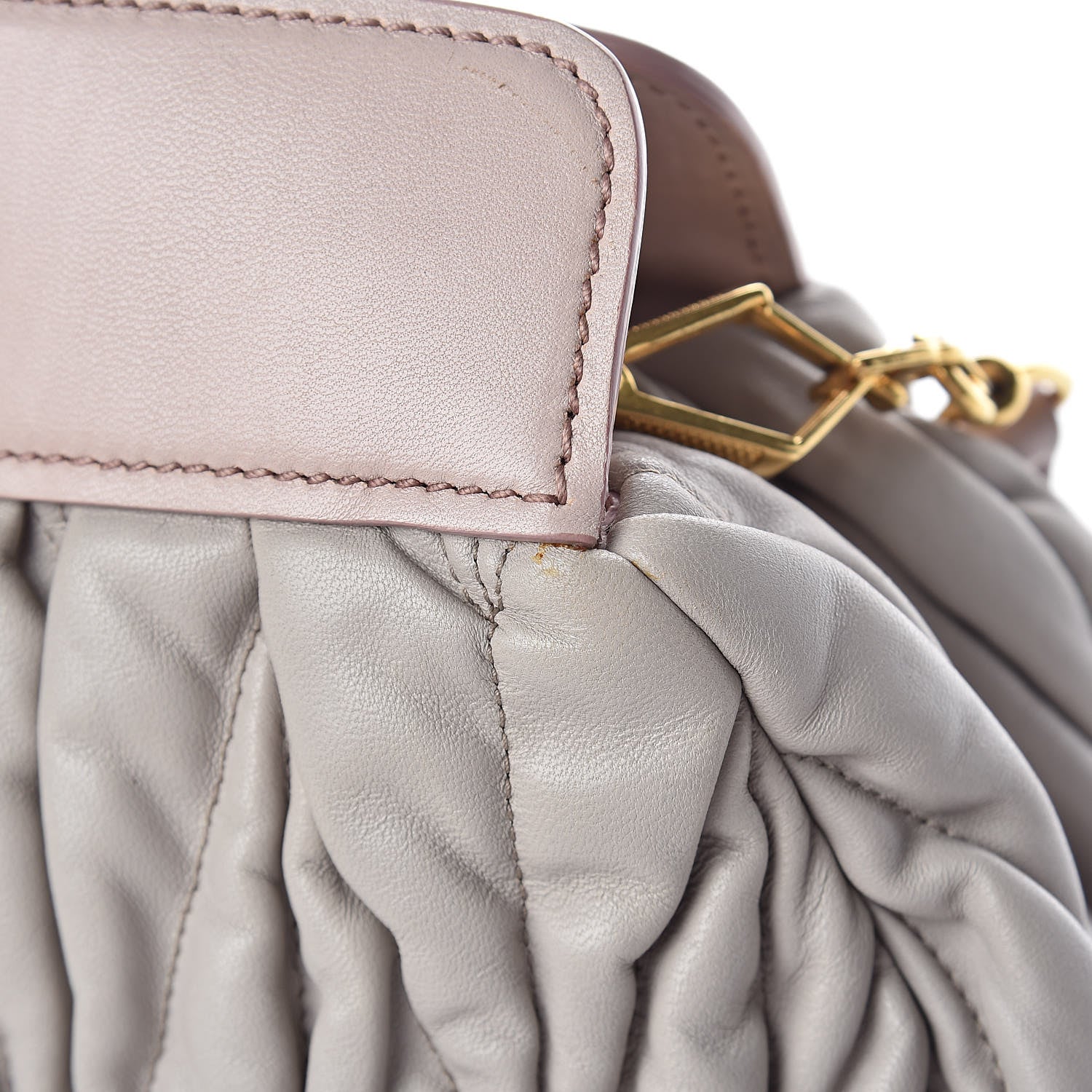 Miu Miu Nappa Matelasse Clutch Pomice Cammeo 11 of 16