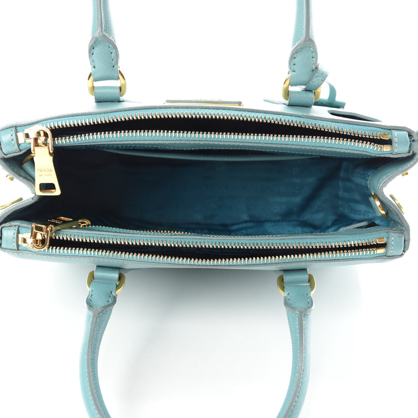 Saffiano Lux Mini Galleria Double Zip Tote Anice