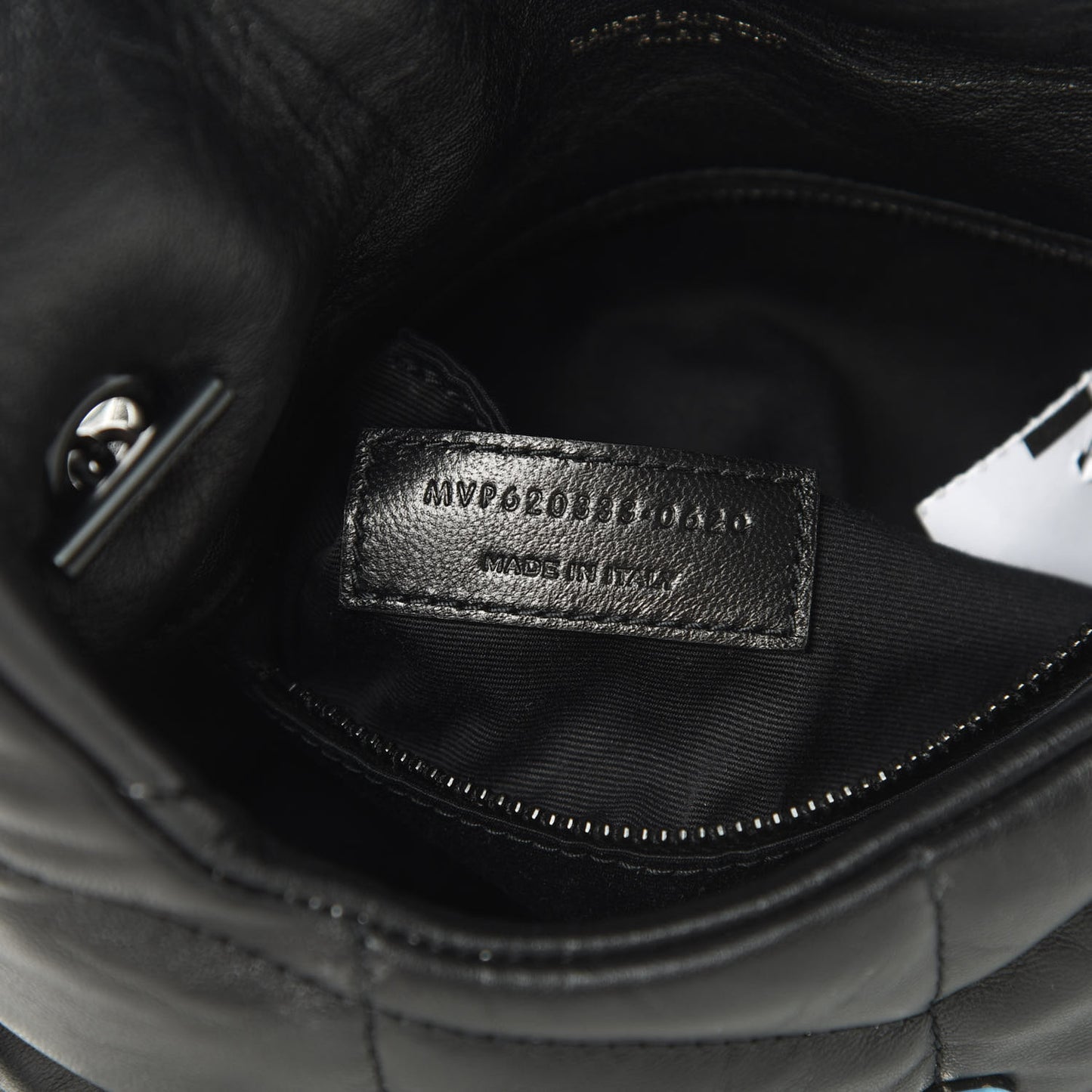 Lambskin Quilted Toy Loulou Puffer Monogram Chain Satchel Black