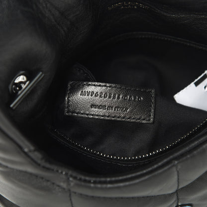 Saint Laurent Lambskin Quilted Toy Loulou Puffer Monogram Chain Satchel Black 7 of 10