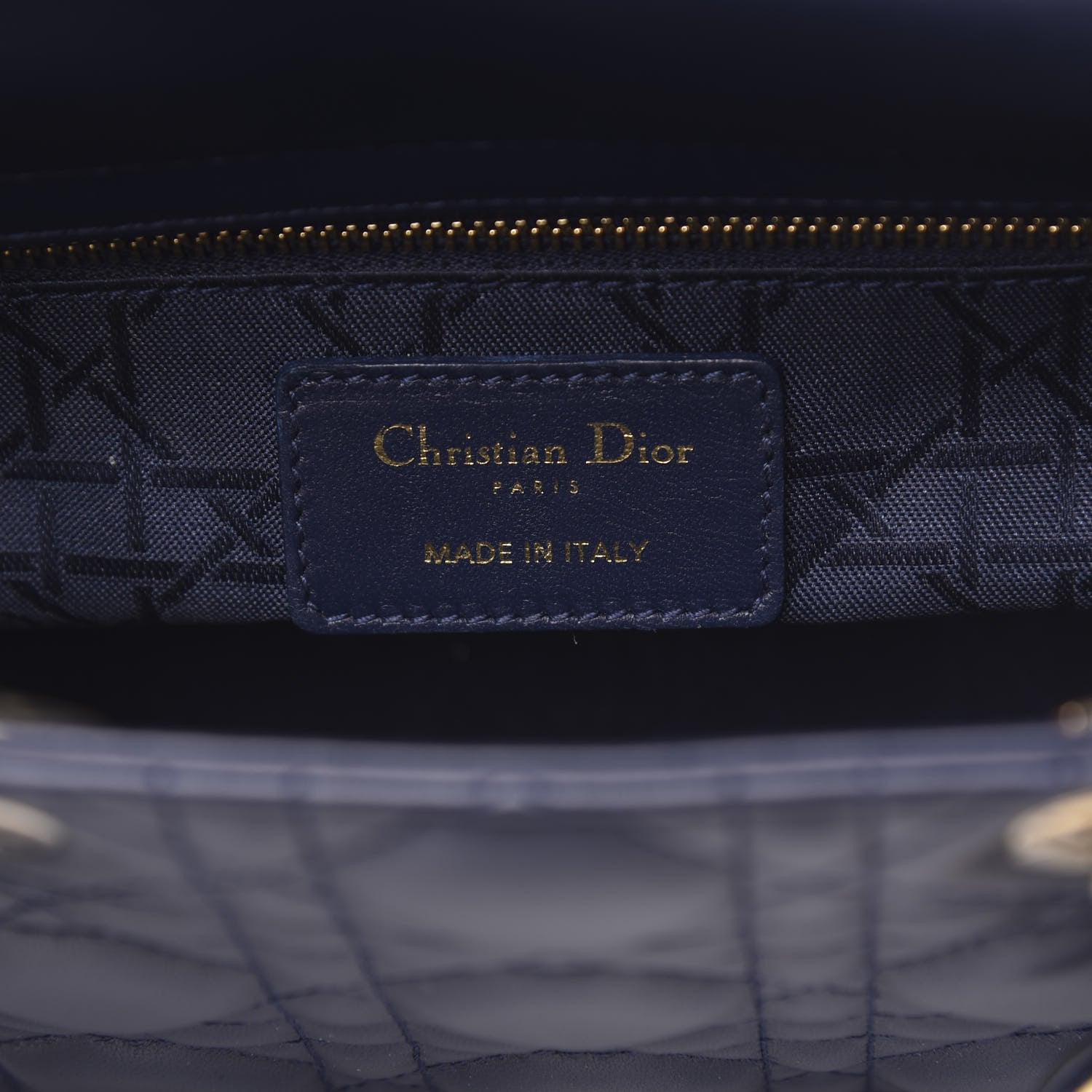 Christian Dior Lambskin Cannage Small Lucky Badges My Lady Dior Navy 6 of 11
