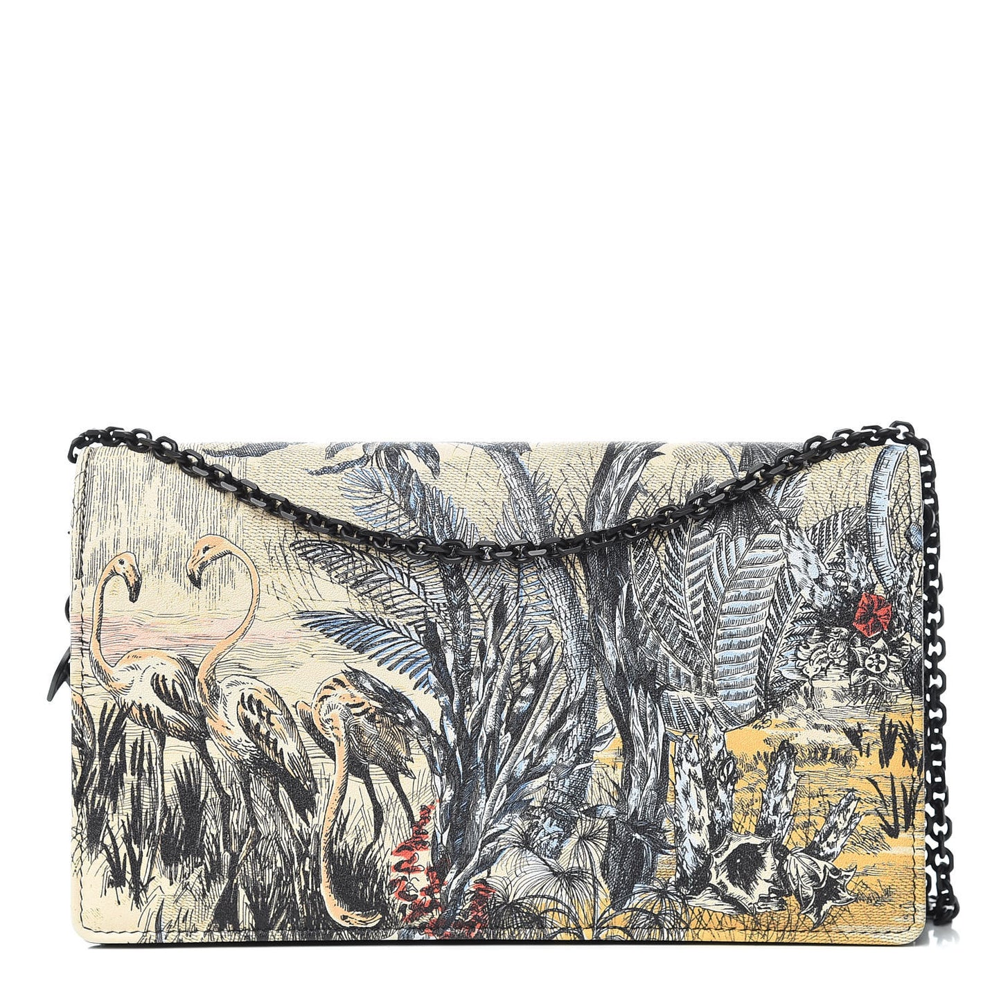 Calfskin Lady Dior Toile De Jouy Clutch Denim Blue