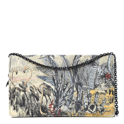 Christian Dior Calfskin Lady Dior Toile De Jouy Clutch Denim Blue 1 of 15