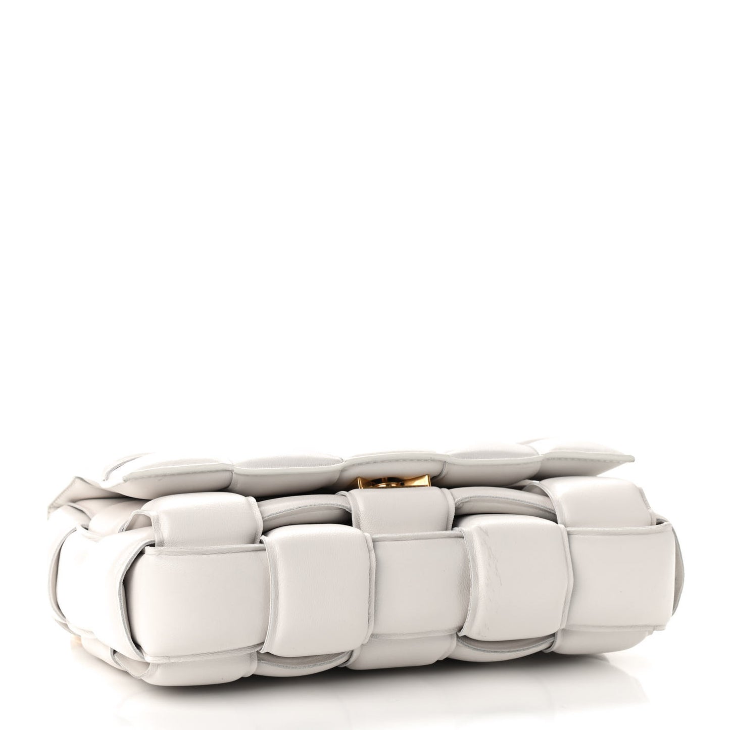 Lambskin Maxi Intreccio Padded Chain Cassette Crossbody Bag Chalk