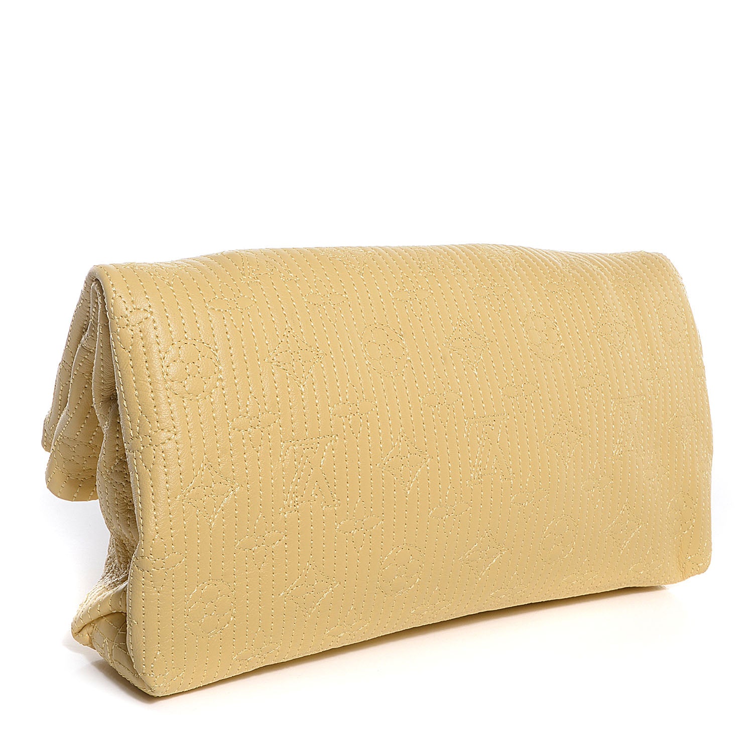 Louis Vuitton Calfskin Quilted Monogram Altair Clutch Jaune Pale 2 of 8