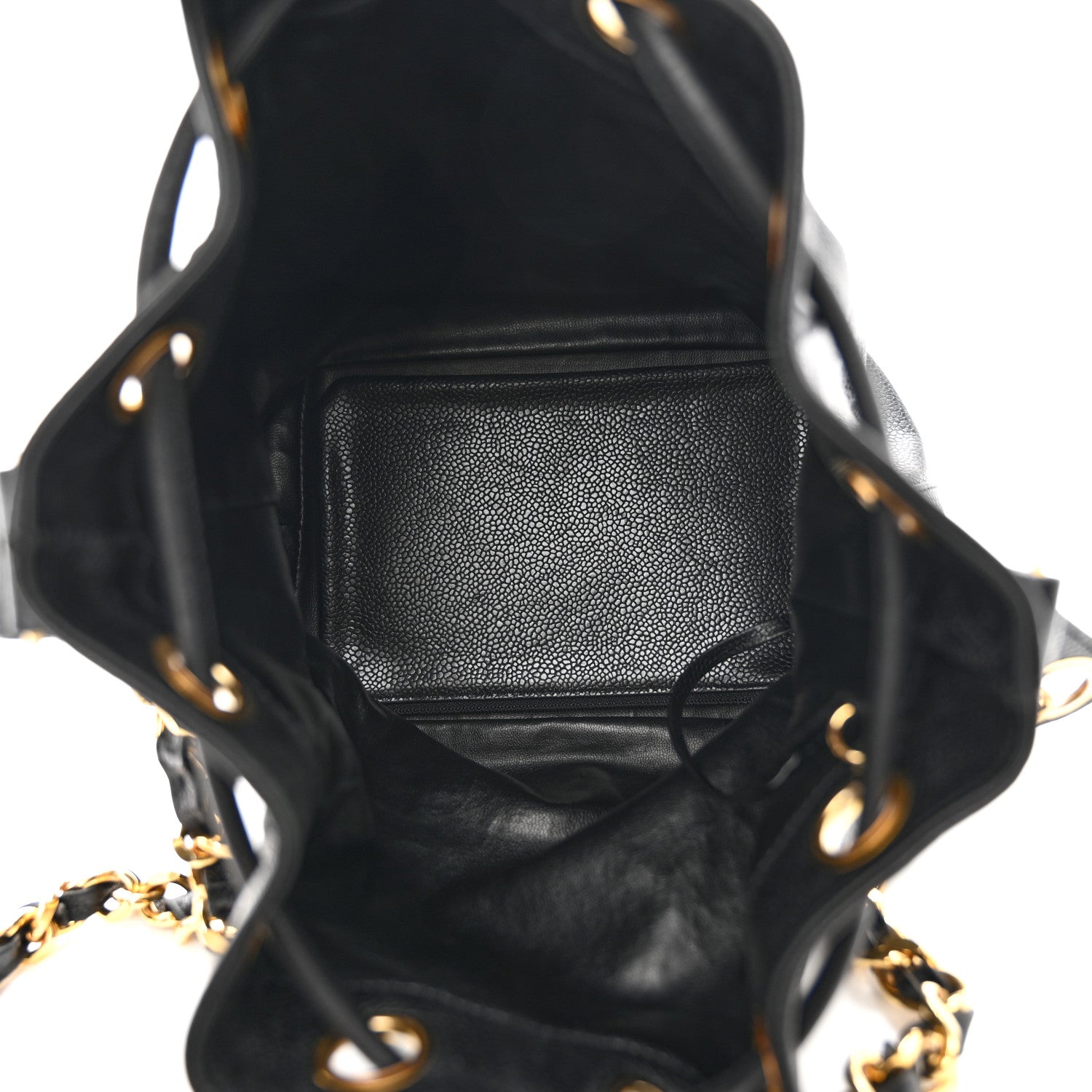 Chanel Caviar CC Chain Mini Drawstring Bag Black 6 of 13