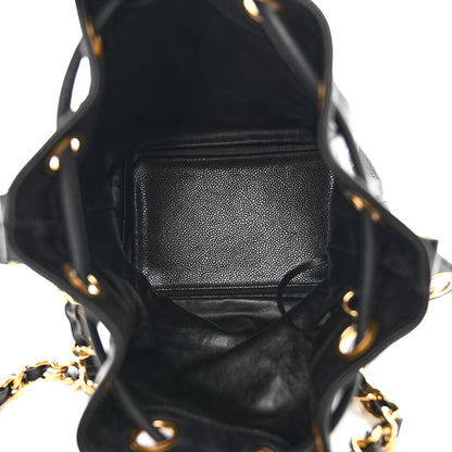 Chanel Caviar CC Chain Mini Drawstring Bag Black 6 of 13