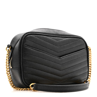 Saint Laurent Grain De Poudre Matelasse Monogram Mini Lou Camera Bag Black 3 of 12