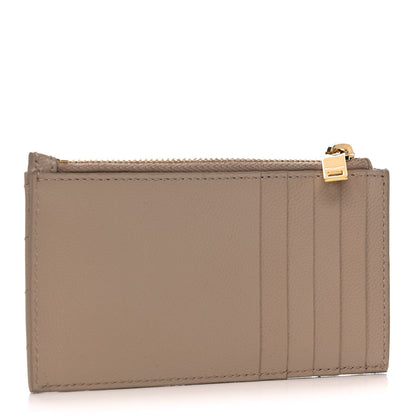 Saint Laurent Grain De Poudre Matelasse Chevron Monogram Fragments Zippered Card Case Nude Powder 3 of 9