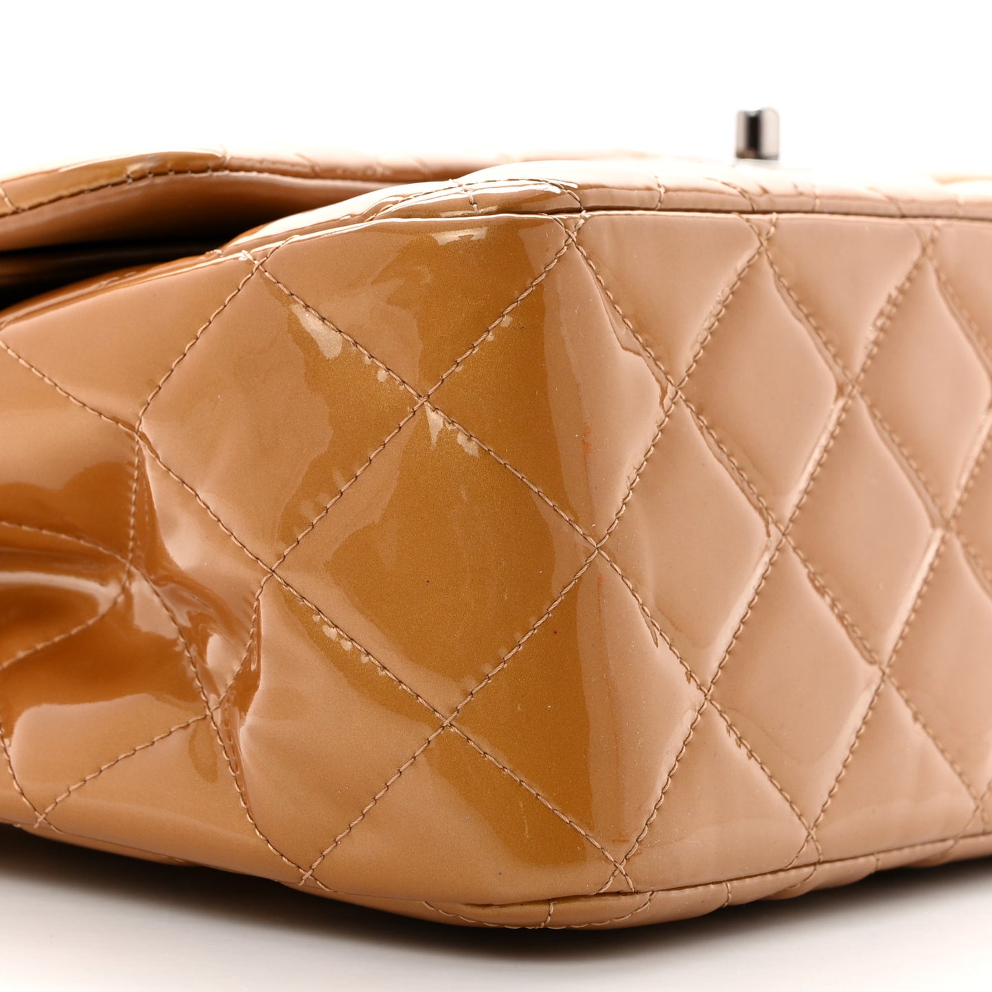 Patent Quilted Jumbo Double Flap Light Brown