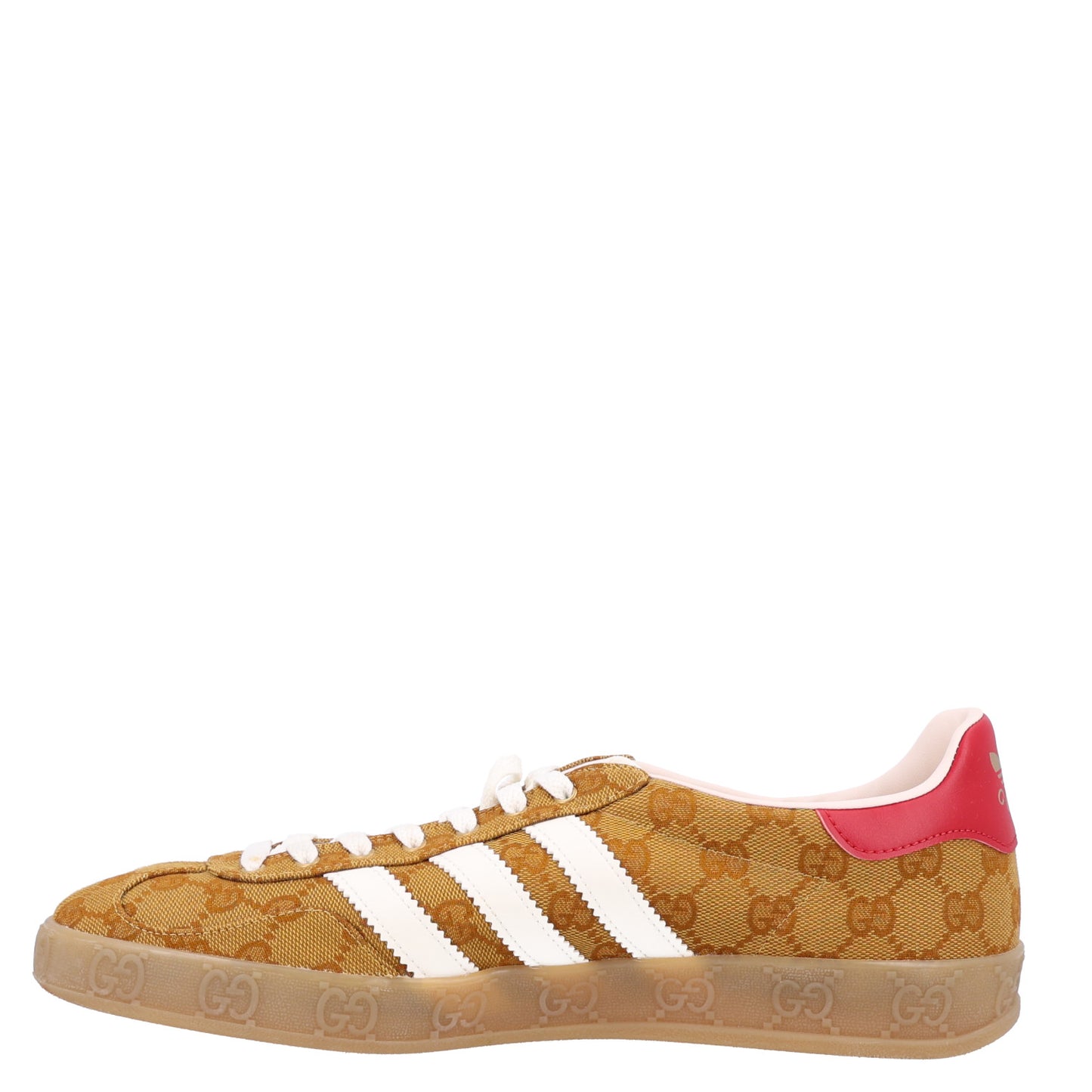 X ADIDAS Vintage GG Monogram Mens Gazelle Sneakers 11.5 Mid Natural Nut Off White