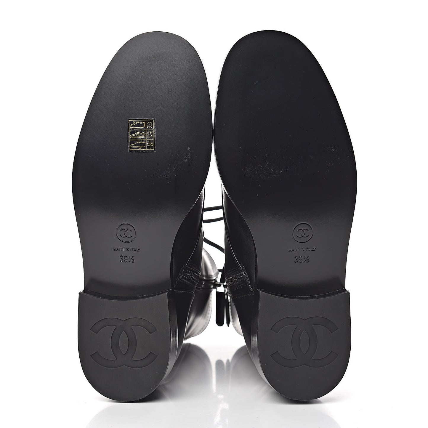 Calfskin CC Combat Boots 39.5 Black