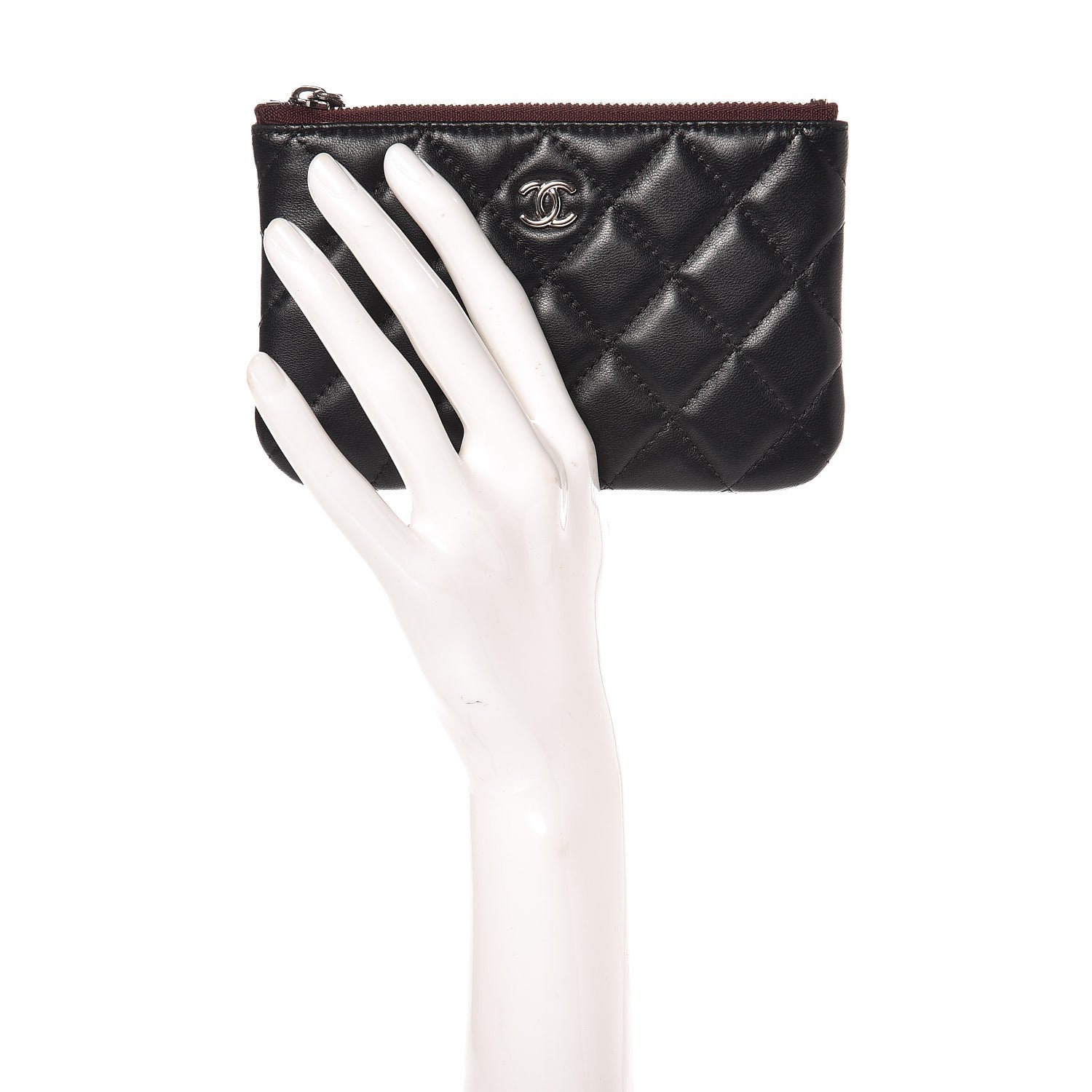 Chanel Lambskin Quilted Small Cosmetic Case Black 2 of 8