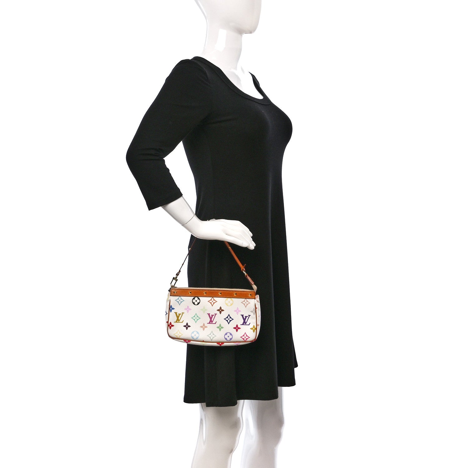 Louis Vuitton Monogram Multicolor Pochette Accessories White 2 of 10
