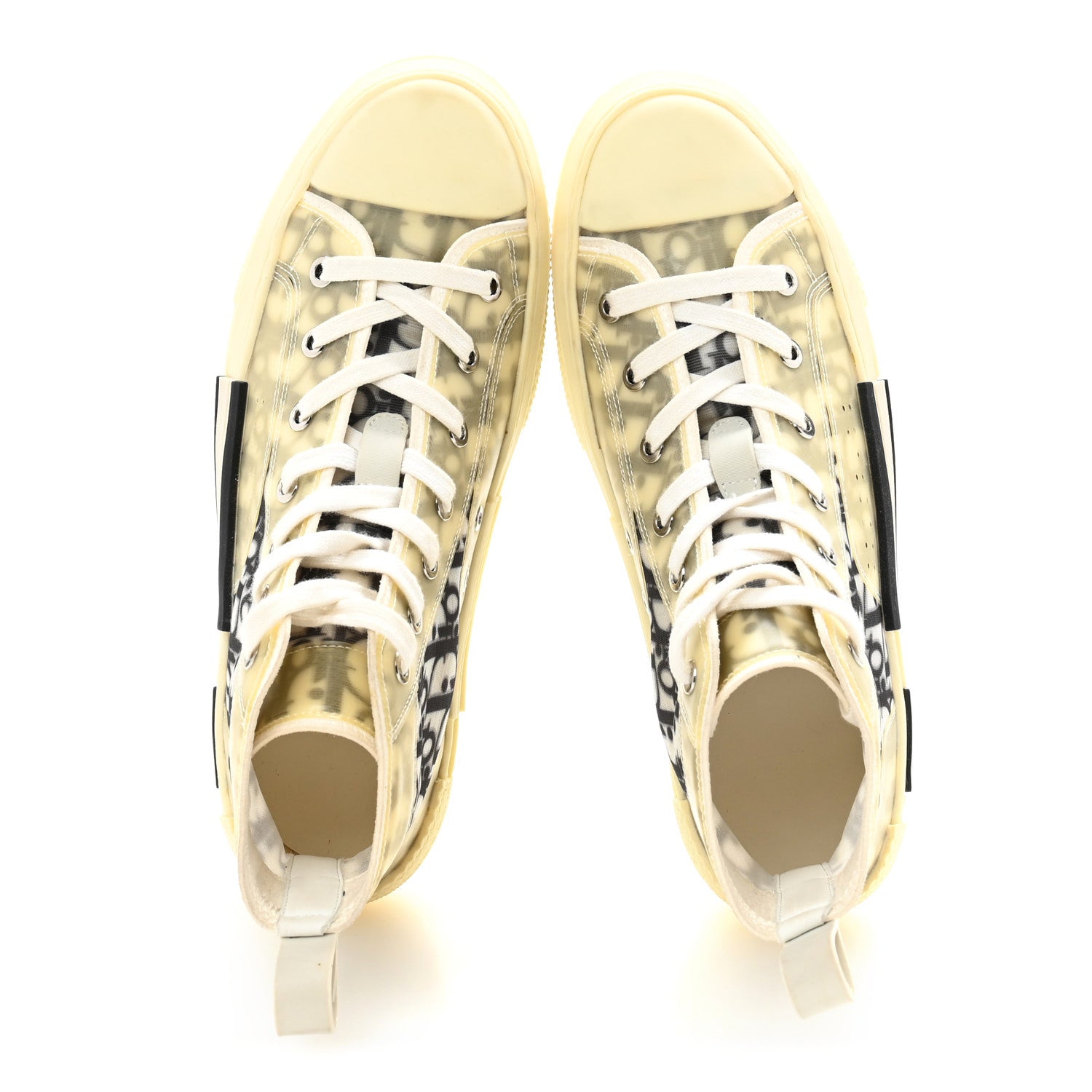 Christian Dior Technical Canvas Oblique B23 High Top Sneakers 39 White Black 2 of 9