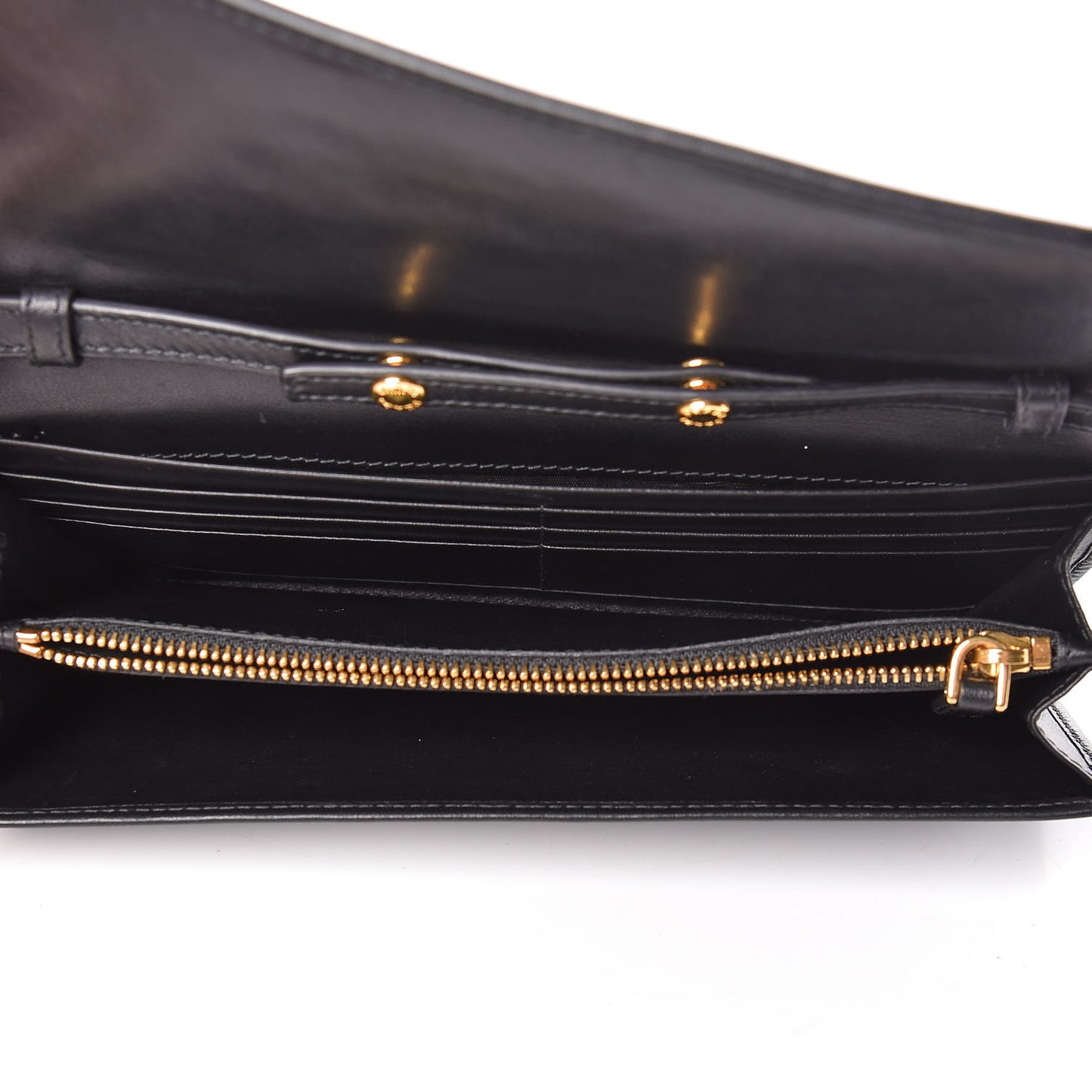 Soft Calfskin Quilted Chain Wallet Black