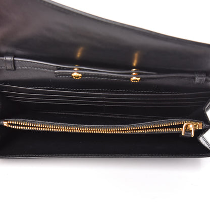 Prada Soft Calfskin Quilted Chain Wallet Black 5 of 14