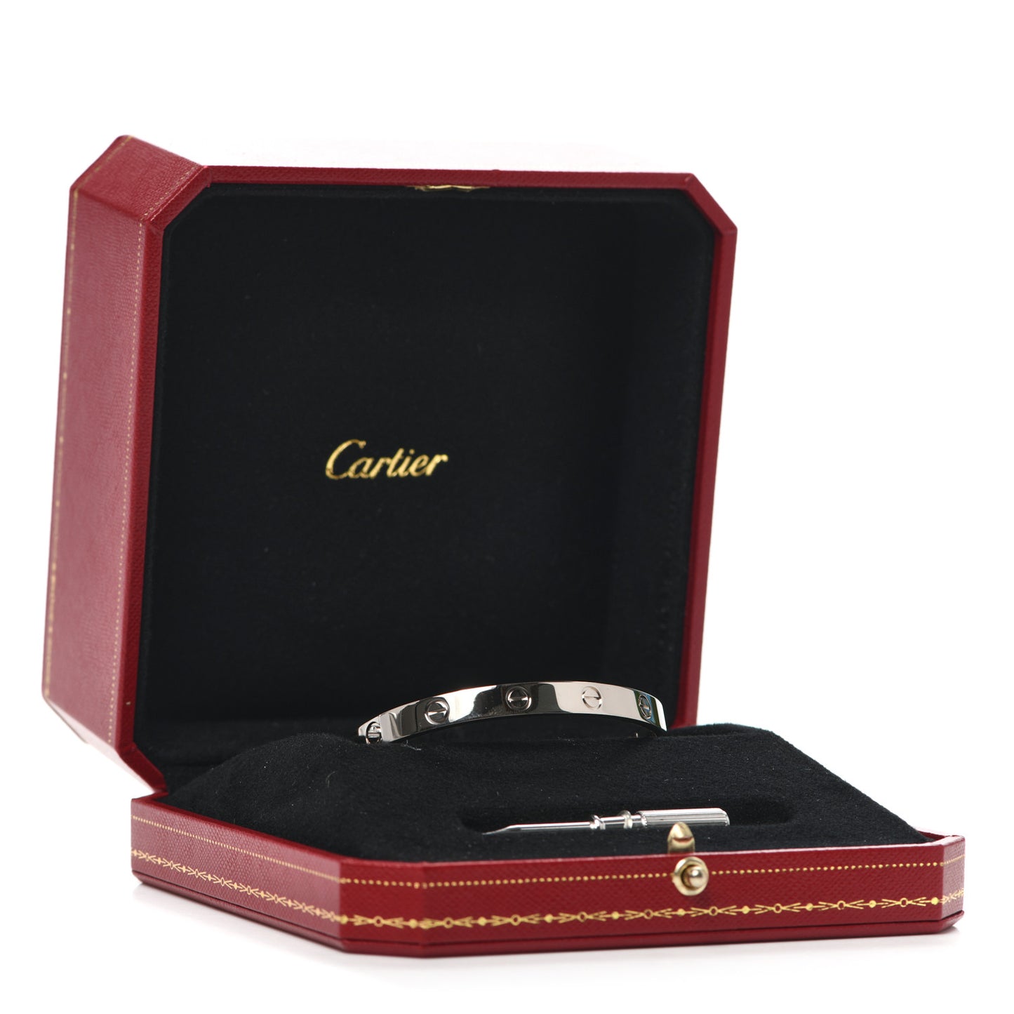 18K White Gold LOVE Bracelet 17