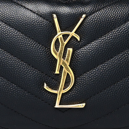 Saint Laurent Grain De Poudre Matelasse Chevron Monogram Zip Around Wallet Black 8 of 14
