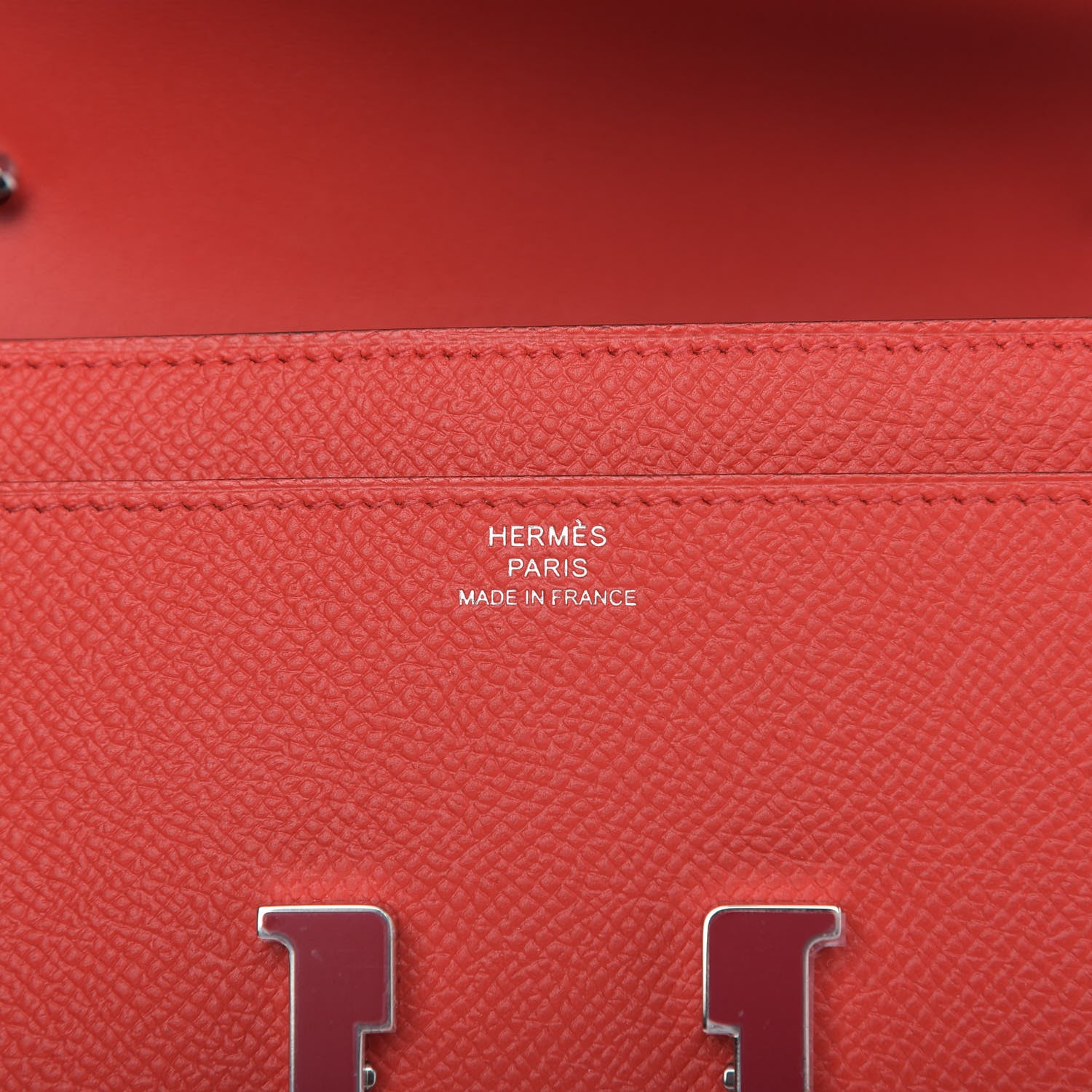 Hermes Epsom Enamel Constance Wallet To Go Rouge De Coeur Rubis 8 of 10