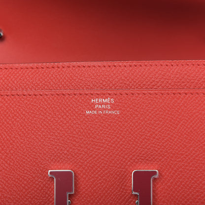 Hermes Epsom Enamel Constance Wallet To Go Rouge De Coeur Rubis 8 of 10
