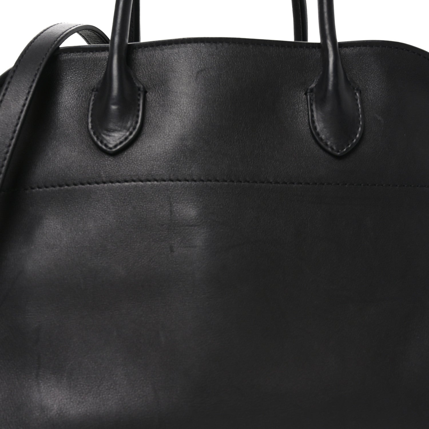 The Row Polished Saddle Calfskin Soft Margaux 12 Black 6 of 8