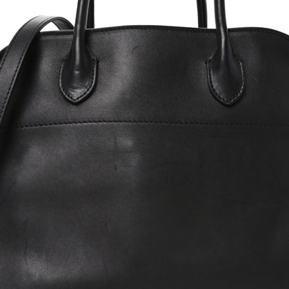 The Row Polished Saddle Calfskin Soft Margaux 12 Black 6 of 8