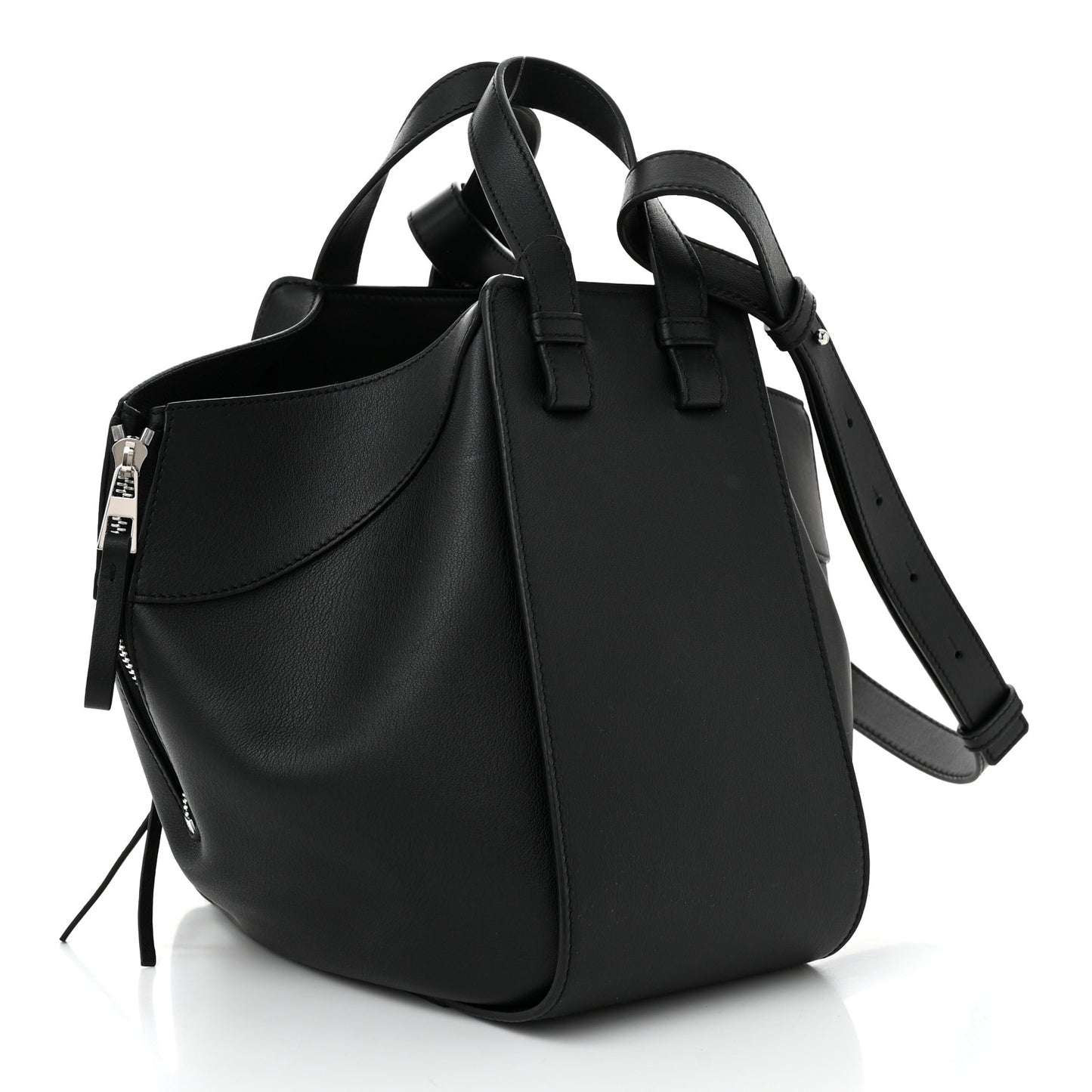Calfskin Small Hammock Shoulder Bag Black