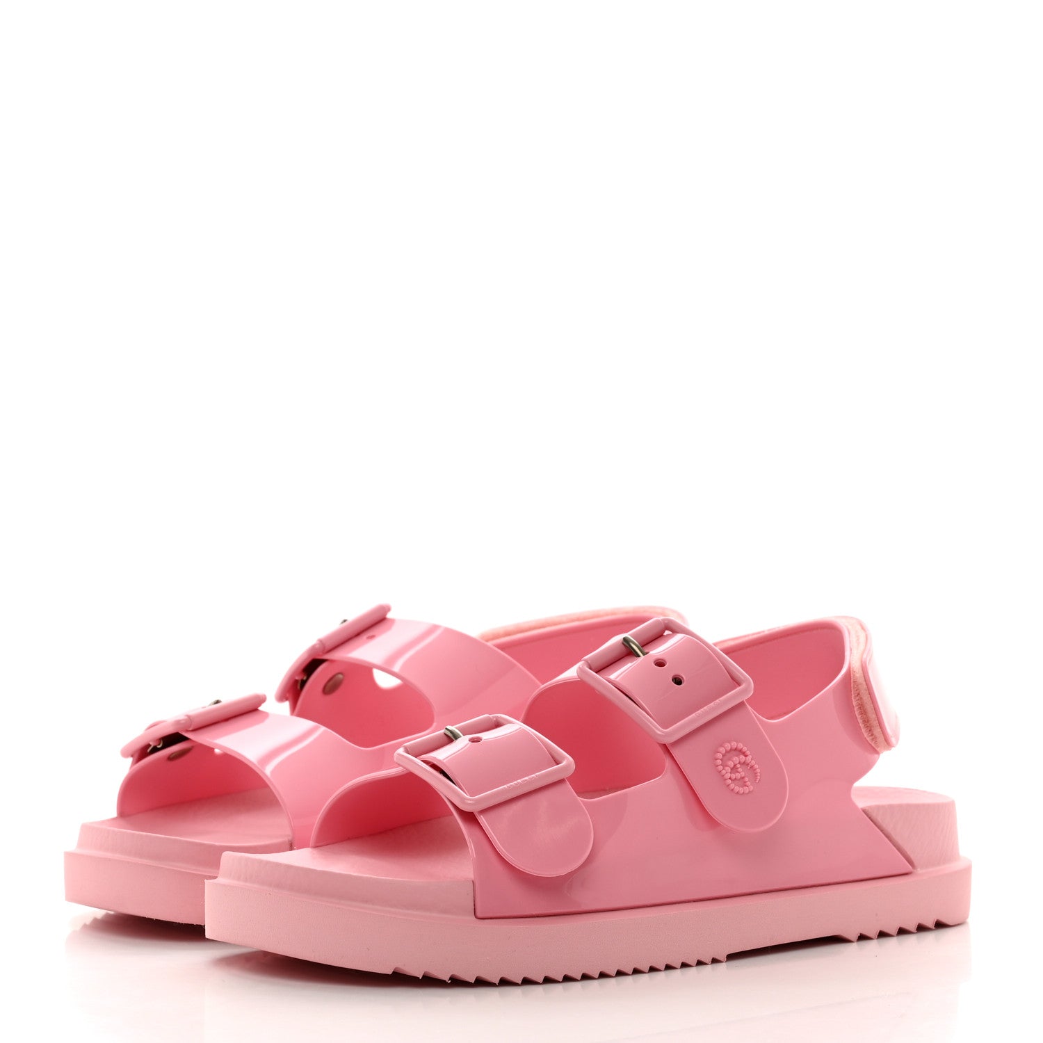 Gucci Rubber Mini Double G Womens Isla Dad Sandals 37 Wild Rose 3 of 7