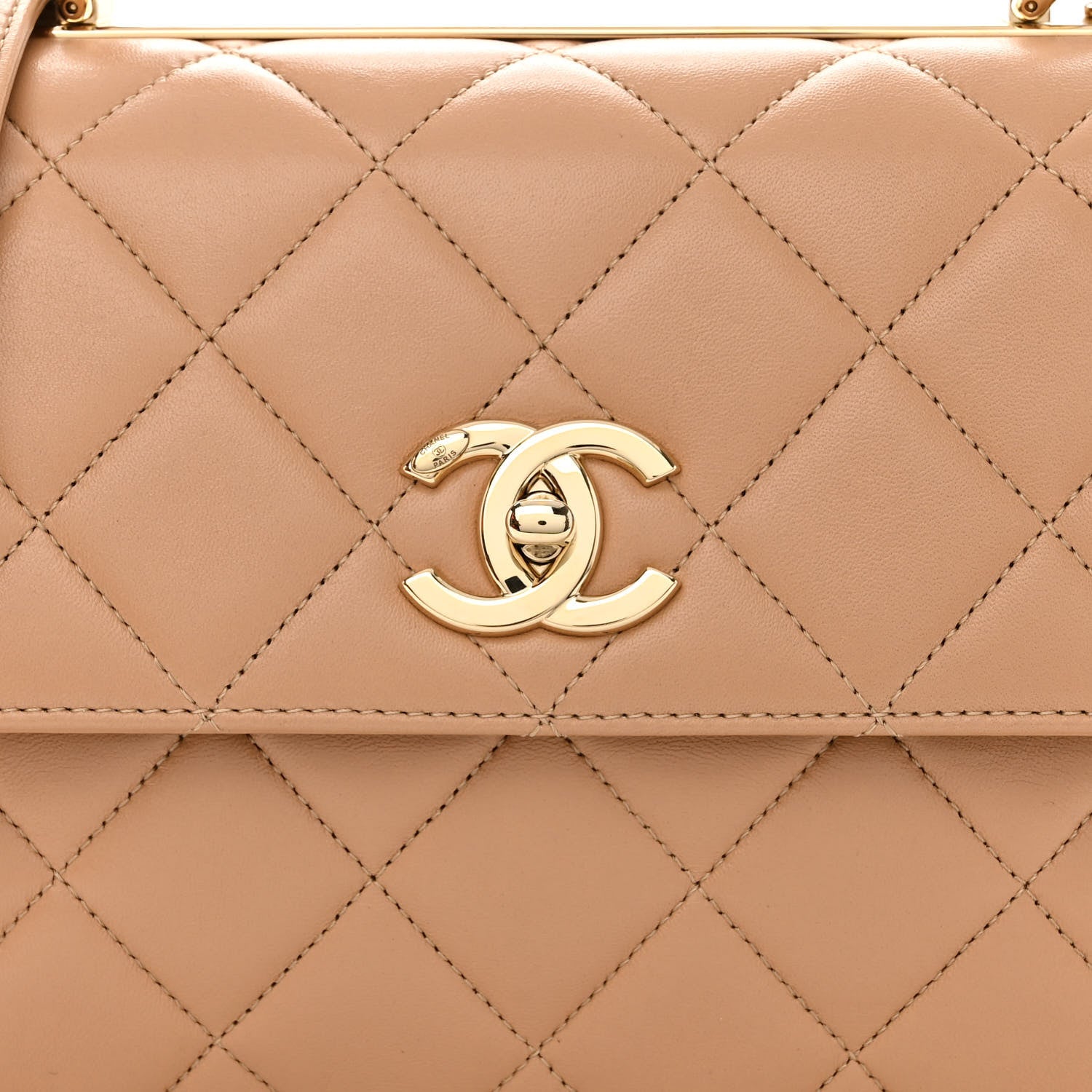 Chanel Lambskin Quilted Small Trendy CC Dual Handle Flap Bag Beige 8 of 10
