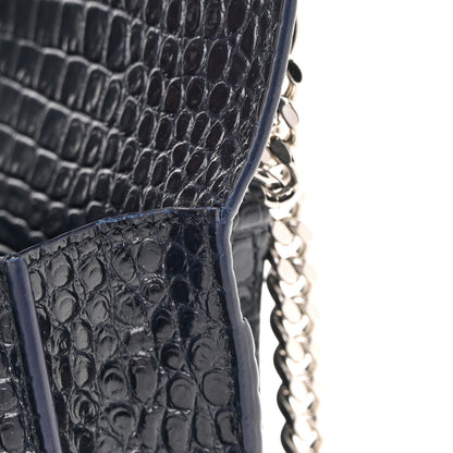Saint Laurent Calfskin Crocodile Embossed Medium Monogram Sunset Navy 12 of 17