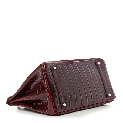 Hermes Shiny Porosus Crocodile Birkin 35 Rouge H 3 of 8