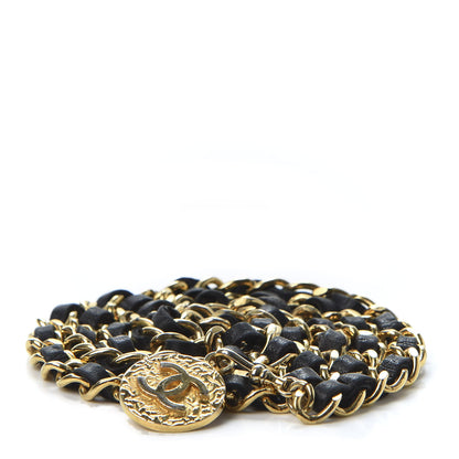 Chanel Lambskin Chain CC Medallion Belt Black Gold 1 of 9