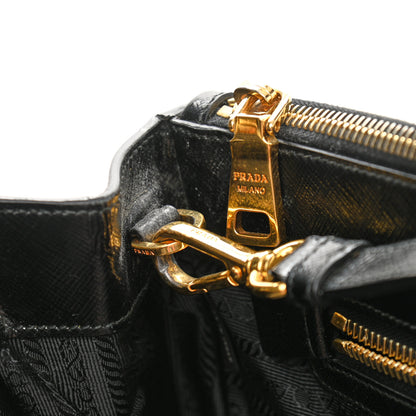 Prada Saffiano Vernice Medium Double Zip Tote Black 11 of 12