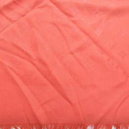 Louis Vuitton Wool Silk Monogram Shawl Red 4 of 6