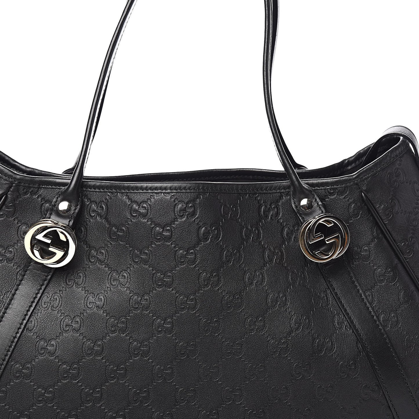Guccissima Medium GG Twins Shoulder Bag Black