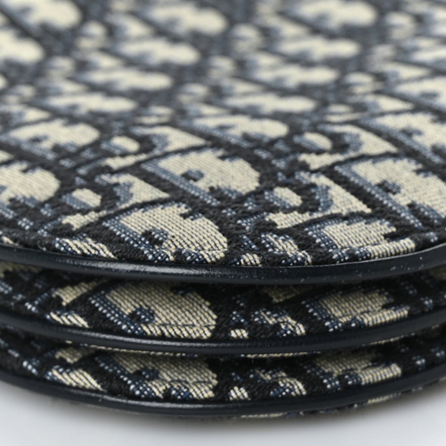 Oblique Saddle Pouch With Strap Navy Blue