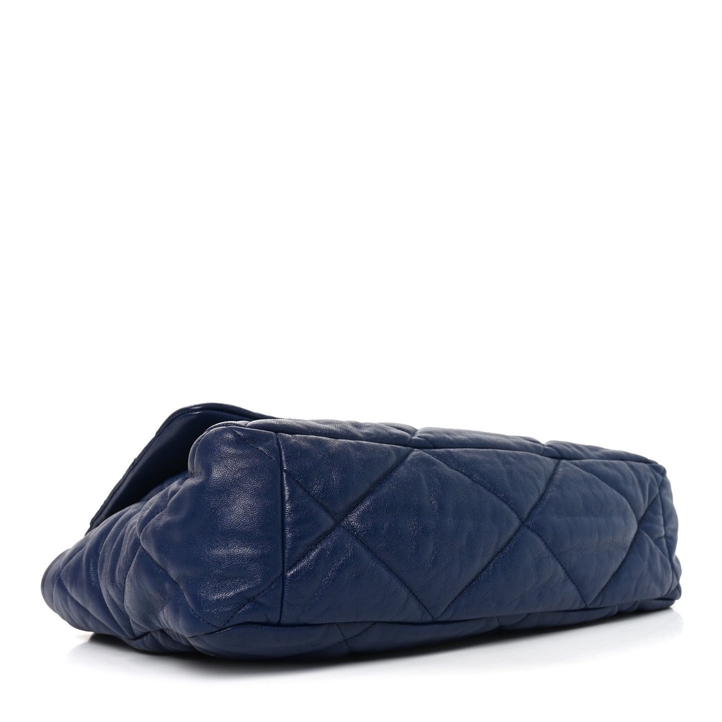 Goatskin Quilted Maxi Chanel 19 Flap Navy Blue