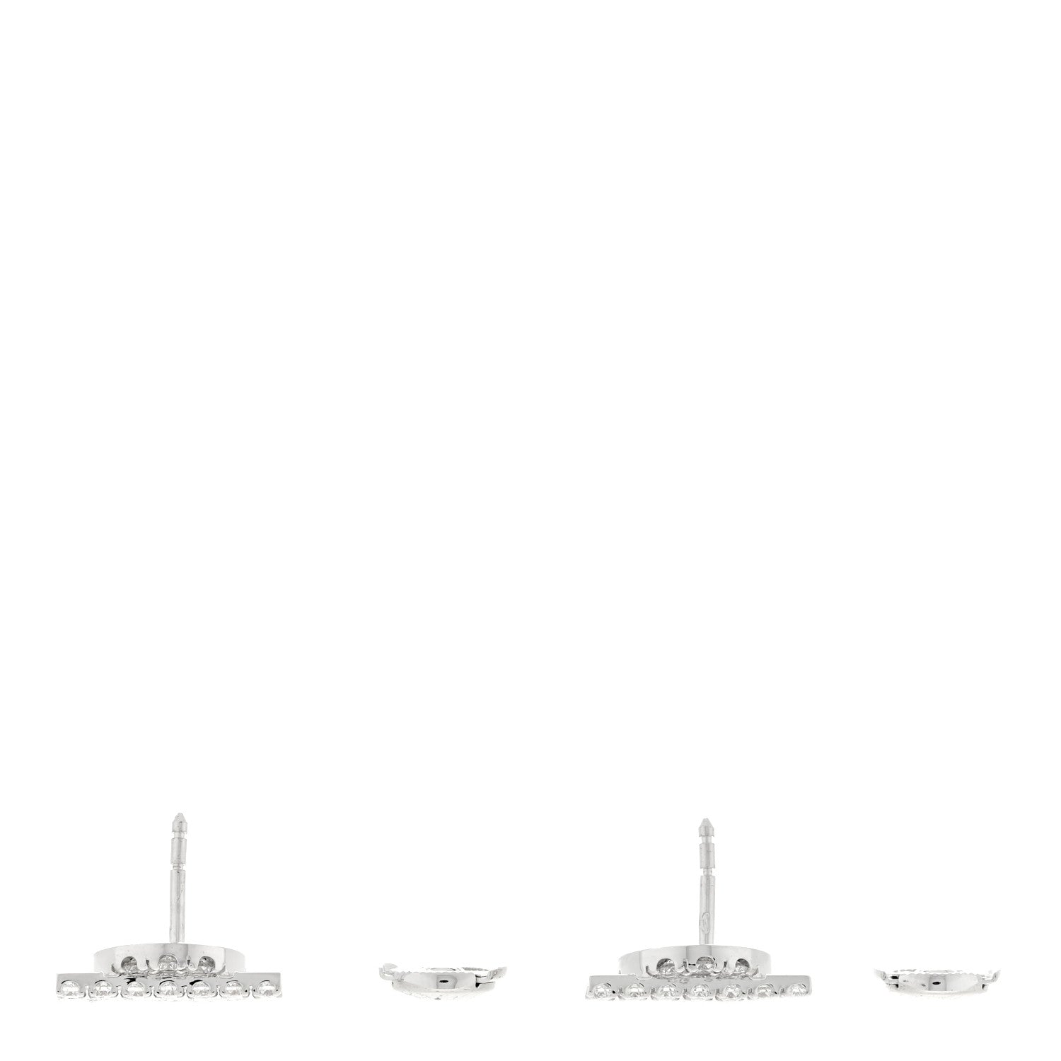 Hermes 18K White Gold Diamond Finesse Earrings 3 of 5
