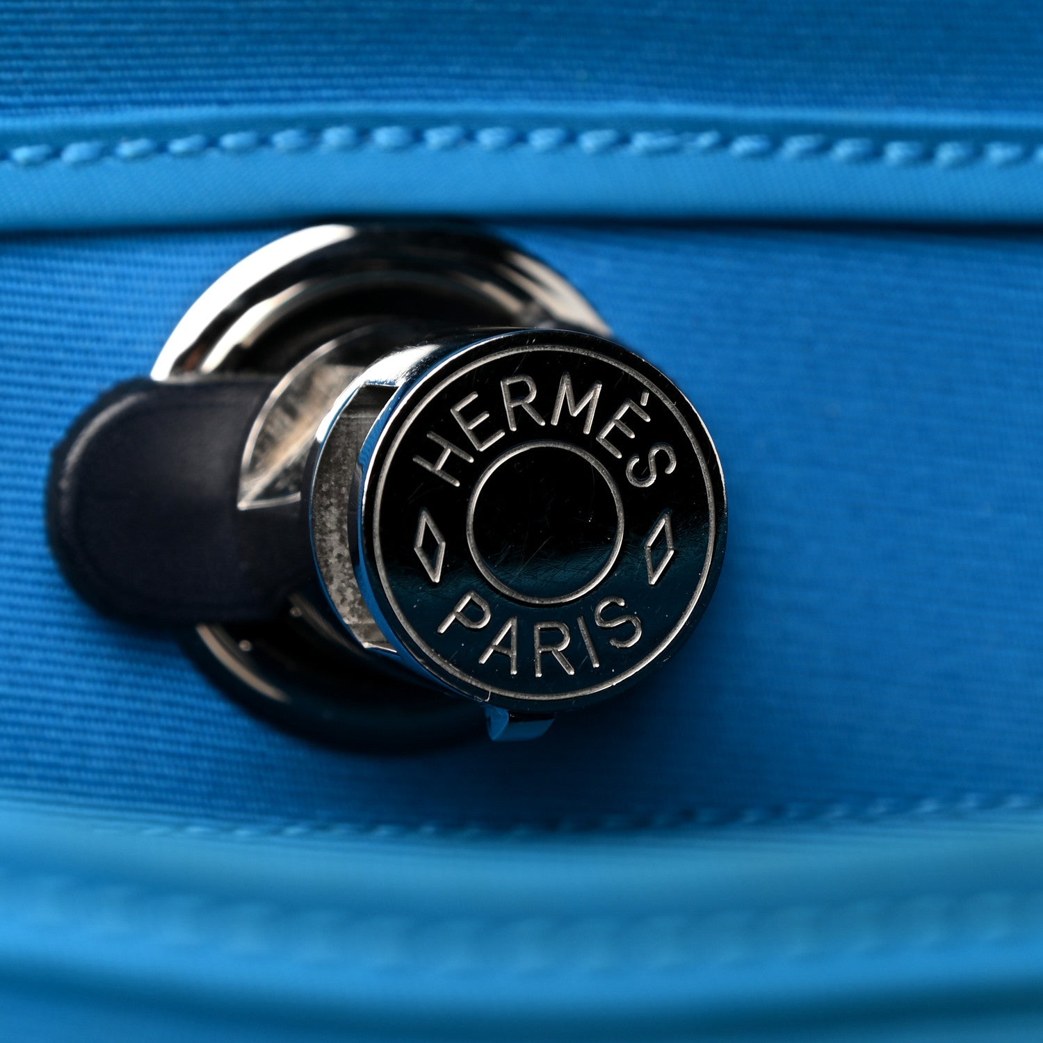 Hermes Vache Hunter Toile Herbag Zip 31 PM Bleu Zanzibar Bleu Indigo 8 of 25