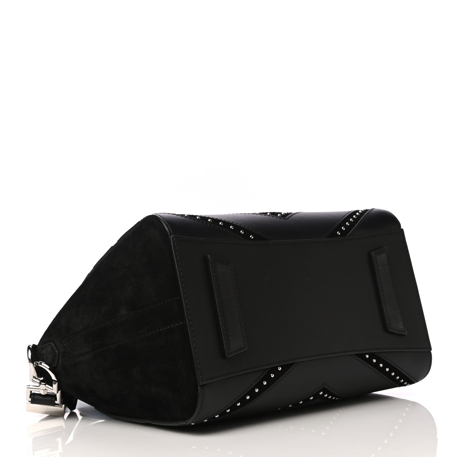 Givenchy Calfskin Suede Small Studded Chevron Antigona Black 4 of 15