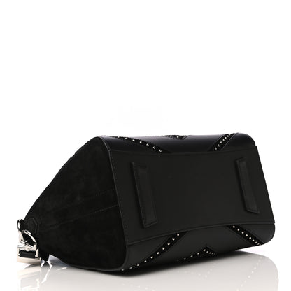 Givenchy Calfskin Suede Small Studded Chevron Antigona Black 4 of 15