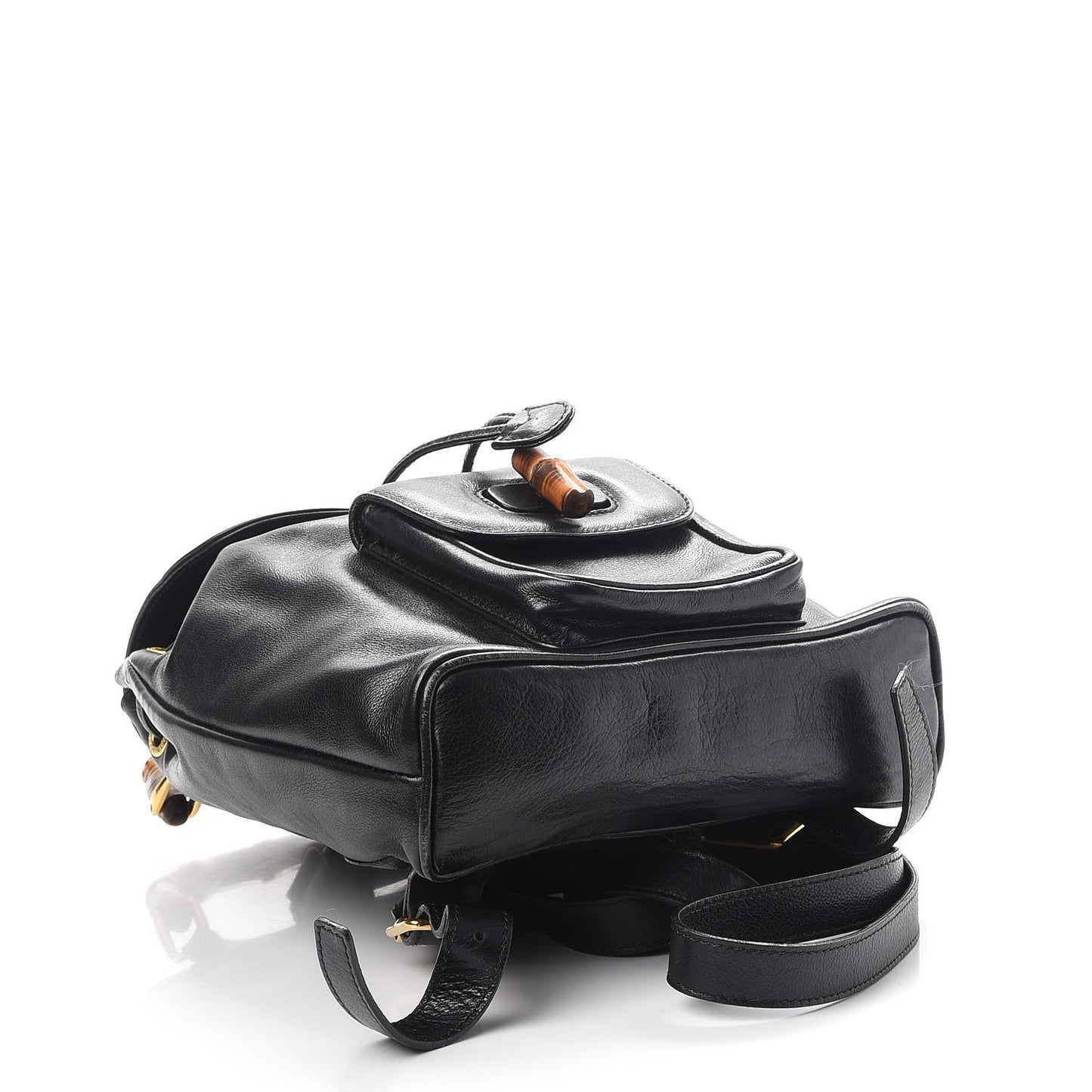 Calfskin Bamboo Backpack Black