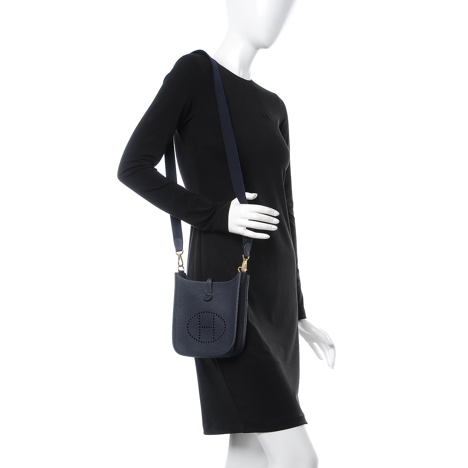 Hermes Taurillon Clemence Amazone Evelyne TPM Bleu Nuit Bleu Indigo 2 of 8