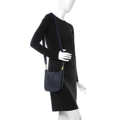 Hermes Taurillon Clemence Amazone Evelyne TPM Bleu Nuit Bleu Indigo 2 of 8