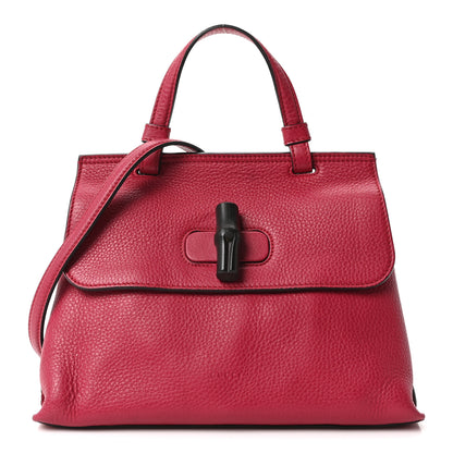 Gucci Cellarius Calfskin Small Bamboo Daily Top Handle Bag  Dark Pink 1 of 9